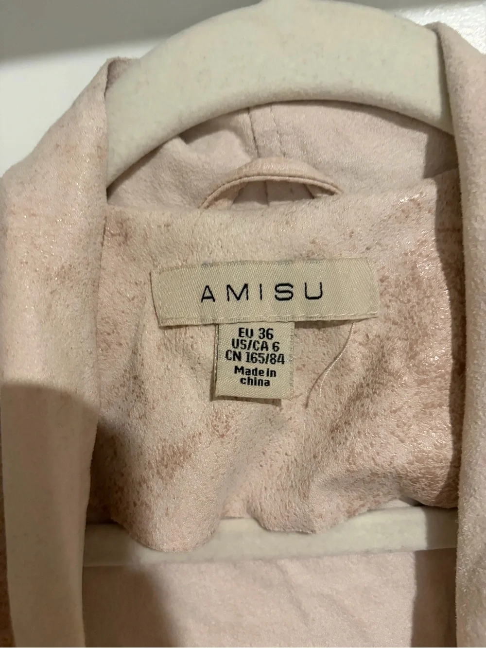 Amisu Light Blush Open Front Draped Vest
